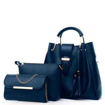 Stylish Leather Hand Bag Set - 3 Pcs for Girls