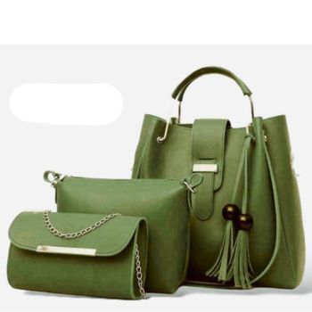 Stylish Leather Hand Bag Set - 3 Pcs for Girls