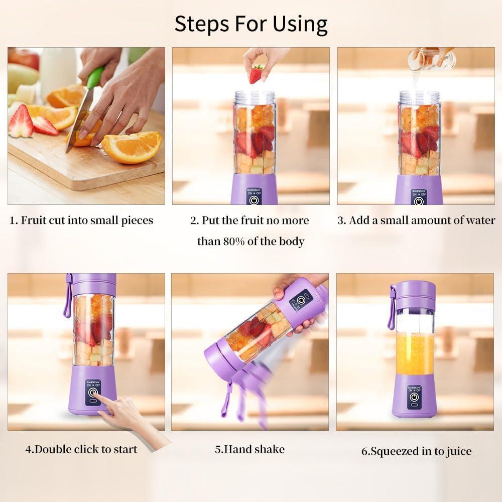 Portable & Rechargeable Mini Blender - 1 Pc for Smoothies & Shakes