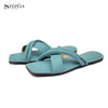 Stylish Women's Casual Leather Flats - 1 Pcs in Turquoise