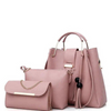 Stylish Leather Hand Bag Set - 3 Pcs for Girls