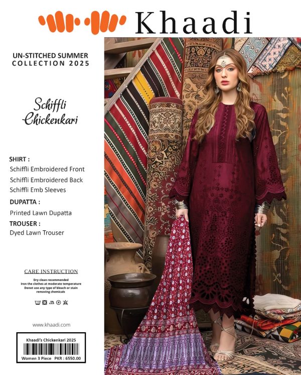 3 Piece Khaadi Chicken Kari Unstitched Suit New Collection For Women